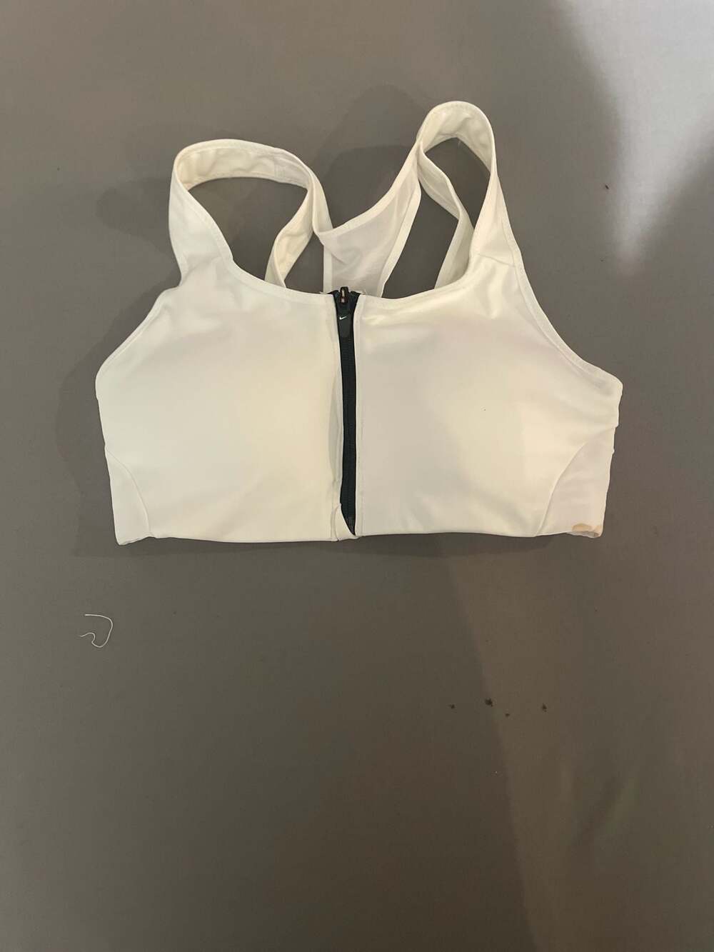 Nike Dri-Fit Front Zip Sports Bra White Size M